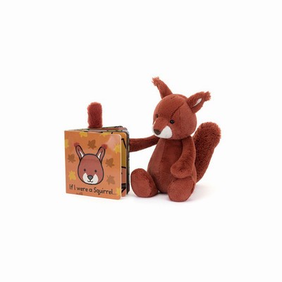 Jellycat If I Were a Squirrel Board and Bashful Squirrel Medium Australia | 917084UOF